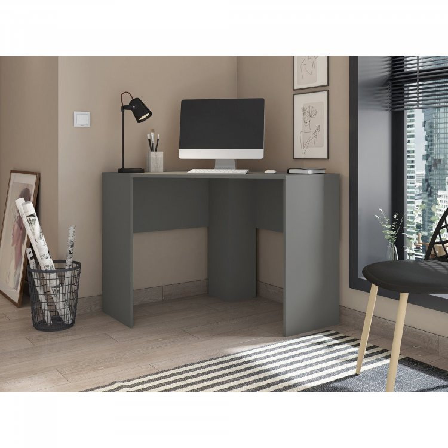 Conjunto Home Office com 4 Escrivaninhas de Canto 90x90cm  - 2