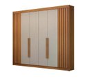 Ver imagem 3 de Guarda Roupa Casal 100% MDF 6 Portas 6 Gavetas 235cm Ripado São Carlos Cinamomo/Off White - Leifer