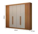 Ver imagem 2 de Guarda Roupa Casal 100% MDF 6 Portas 6 Gavetas 235cm Ripado São Carlos Cinamomo/Off White - Leifer