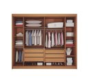 Ver imagem 4 de Guarda Roupa Casal 100% MDF 6 Portas 6 Gavetas 235cm Ripado São Carlos Cinamomo/Off White - Leifer