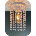 Ver imagem 1 de Lustre Pendente Cristal Acrílico Pequeno Barato 14x30cm Promoção