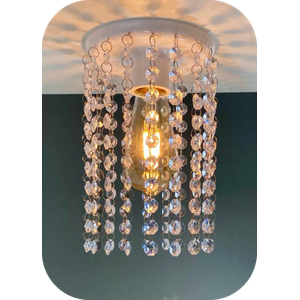 Lustre Pendente Cristal acrílico pequeno Barato 14x30cm Promoção