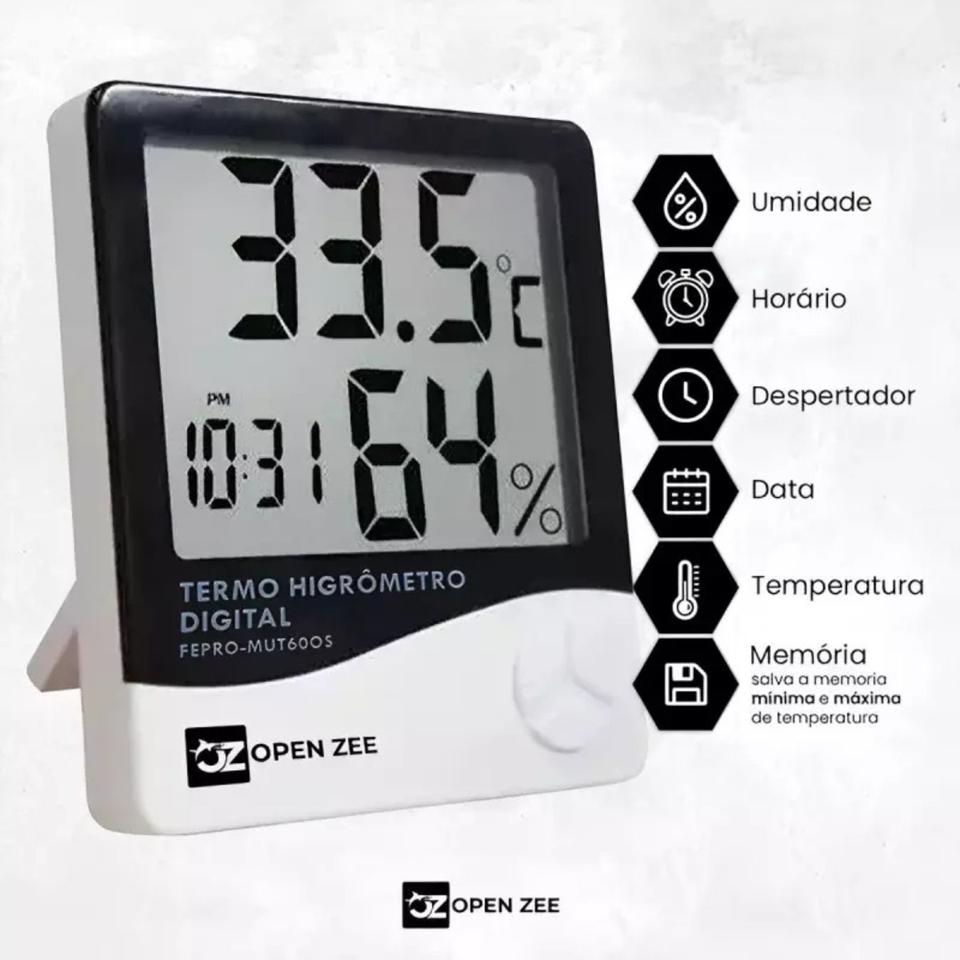 Termo Higrômetro Digital Medição de Temperatura e Umidade - 2