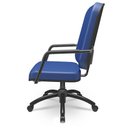 Ver imagem 5 de Cadeira de Escritório Giratória com Braço Preta Magno P03 Vinil Azul - Lyam Decor