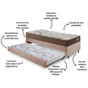 Ver imagem 4 de Bicama Box Solteiro Courino Areia 88x188x28 Cm com Colchão Relax Adorabile Molas Ensacadas Ecoflex