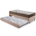 Ver imagem 1 de Bicama Box Solteiro Courino Areia 88x188x28 Cm com Colchão Relax Adorabile Molas Ensacadas Ecoflex