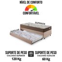 Ver imagem 6 de Bicama Box Solteiro Courino Areia 88x188x28 Cm com Colchão Relax Adorabile Molas Ensacadas Ecoflex