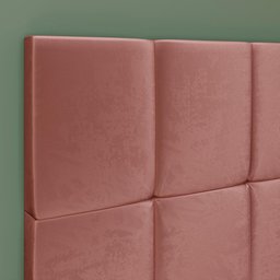 Cabeceira Cama Box Solteiro Infantil L Suspensa Proteção Lateral Estofada Quarto - Rose Suede - RPM - 3