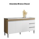 Ver imagem 3 de Balcao Pia sem Tampo 3 Pt 3 G 155 Cm Andreia Amendoa Branco Reajl Moveis