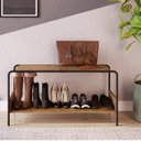 Ver imagem 3 de Conjunto Prateleira Decorativa e Sapateira Banco Multiuso Industrial