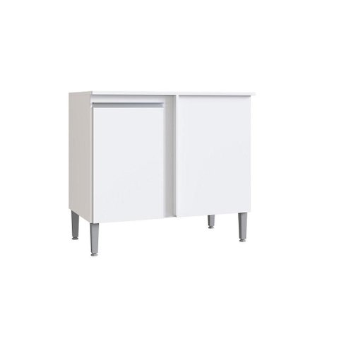 Balcão de Canto Reto Athena 1 Porta 1 Prateleira - Casajá - Branco