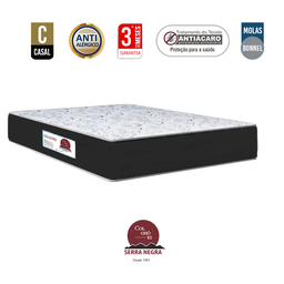 Cama Box Casal + Colchão Top Line Mola Bonnel Serra Negra 60x138x188 Cor:Sintético Preto - 2