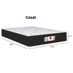 Cama Box Casal + Colchão Top Line Mola Bonnel Serra Negra 60x138x188 Cor:Sintético Preto - 5