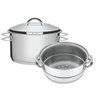 Jogo de Cozi Vapore Tramontina Solar em Aço Inox Fundo Triplo com Alças 2 Peças 16 Cm - 1
