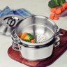 Jogo de Cozi Vapore Tramontina Solar em Aço Inox Fundo Triplo com Alças 2 Peças 16 Cm - 2