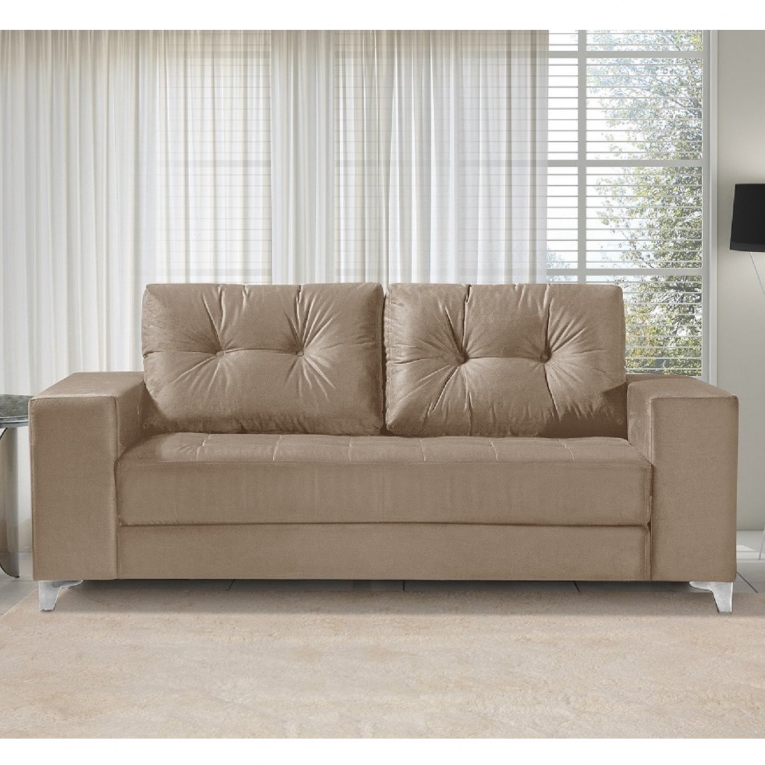 Sofá 3 Lugares 198cm Topázio Nabas Estofados MadeiraMadeira