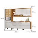 Ver imagem 4 de Cozinha Modulada 5 Peças Burguesa Premium Nesher 100% MDF Espresso Móveis Marrom/Amadeirado Freijó/Branco