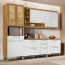 Ver imagem 1 de Cozinha Modulada 5 Peças Burguesa Premium Nesher 100% MDF Espresso Móveis Marrom/Amadeirado Freijó/Branco