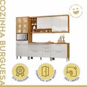 Ver imagem 5 de Cozinha Modulada 5 Peças Burguesa Premium Nesher 100% MDF Espresso Móveis Marrom/Amadeirado Freijó/Branco