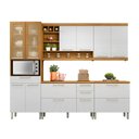 Ver imagem 3 de Cozinha Modulada 5 Peças Burguesa Premium Nesher 100% MDF Espresso Móveis Marrom/Amadeirado Freijó/Branco