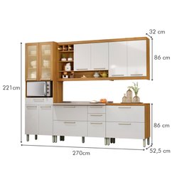 Cozinha Modulada 5 Peças Burguesa Premium Nesher 100% MDF Espresso Móveis - 19