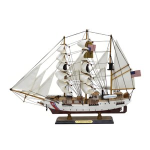 Barco Veleiro Escuna de Madeira Replica 65 Cm - 47x62cm