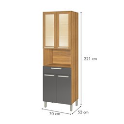 Cozinha Modulada 5 Peças Burguesa Premium Nesher 100% MDF Espresso Móveis - 16