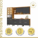 Ver imagem 5 de Cozinha Modulada 5 Peças Burguesa Premium Nesher 100% MDF Espresso Móveis Marrom/Amadeirado Freijó/Grafite