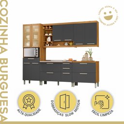 Cozinha Modulada 5 Peças Burguesa Premium Nesher 100% MDF Espresso Móveis - 3