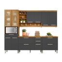 Ver imagem 3 de Cozinha Modulada 5 Peças Burguesa Premium Nesher 100% MDF Espresso Móveis Marrom/Amadeirado Freijó/Grafite