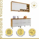 Ver imagem 3 de Cozinha Compacta Modulada 4 Peças Burguesa Premium 100% MDF Marrom/Amadeirado Freijó/Branco