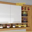 Ver imagem 5 de Cozinha Compacta Modulada 4 Peças Burguesa Premium 100% MDF Marrom/Amadeirado Freijó/Branco