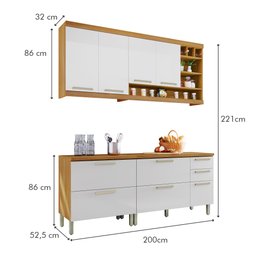 Cozinha Compacta Modulada 4 Peças Burguesa Premium 100% Mdf - 16