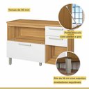 Ver mais imagens de Cozinha Compacta Modulada 4 Peças Burguesa Premium 100% MDF Marrom/Amadeirado Freijó/Branco