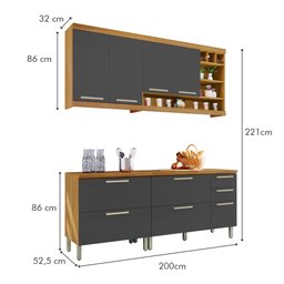 Cozinha Compacta Modulada 4 Peças Burguesa Premium 100% Mdf - 16