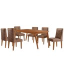 Ver imagem 1 de Sala Jantar Mesa Havana Tampo Curvo 180cm+6 Cadeiras Dafne Madeira Naturale - Capuccino/corano