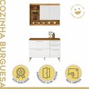 Ver imagem 3 de Cozinha Compacta Modulada 2 Peças Burguesa Premium 100% MDF Marrom/Amadeirado Freijó/Branco