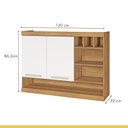 Ver imagem 7 de Cozinha Compacta Modulada 2 Peças Burguesa Premium 100% MDF Marrom/Amadeirado Freijó/Branco