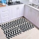 Ver imagem 2 de Tapete de Cozinha Antiderrapante Jogo 3 Peças Geométrico:chevron