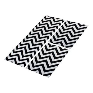 Tapete de Cozinha Antiderrapante Jogo 3 Peças Geométrico:chevron