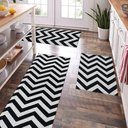 Ver imagem 4 de Tapete de Cozinha Antiderrapante Jogo 3 Peças Geométrico:chevron