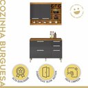 Ver imagem 3 de Cozinha Compacta Modulada 2 Peças Burguesa Premium 100% MDF Marrom/Amadeirado Freijó/Grafite