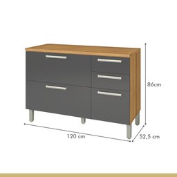 Cozinha Compacta Modulada 2 Peças Burguesa Premium 100% Mdf - 11