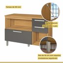 Ver mais imagens de Cozinha Compacta Modulada 2 Peças Burguesa Premium 100% MDF Marrom/Amadeirado Freijó/Grafite
