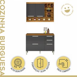 Cozinha Compacta Modulada 2 Peças Burguesa Premium 100% Mdf - 3