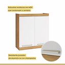 Ver imagem 7 de Armário de Cozinha Aéreo 2 Portas Burguesa Premium 100% MDF Marrom/Amadeirado Freijó/Branco