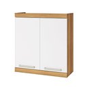 Ver imagem 4 de Armário de Cozinha Aéreo 2 Portas Burguesa Premium 100% MDF Marrom/Amadeirado Freijó/Branco