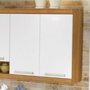 Ver imagem 1 de Armário de Cozinha Aéreo 2 Portas Burguesa Premium 100% MDF Marrom/Amadeirado Freijó/Branco