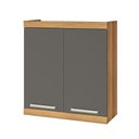 Ver imagem 4 de Armário de Cozinha Aéreo 2 Portas Burguesa Premium 100% MDF Marrom/Amadeirado Freijó/Grafite