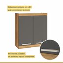 Ver imagem 7 de Armário de Cozinha Aéreo 2 Portas Burguesa Premium 100% MDF Marrom/Amadeirado Freijó/Grafite